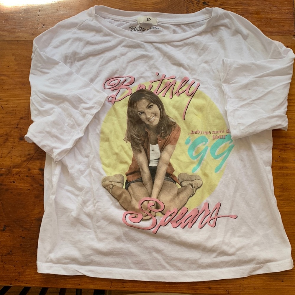 Y2K favorite!  Cropped, boxy t shirt with Britney Spears.